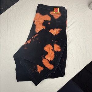 Empyre Black Corduroy Pants Bleach Splatter Streetwear Size 36